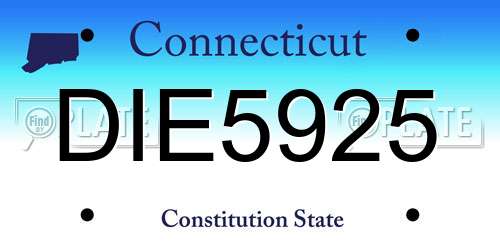 DIE5925 Connecticut License Plate