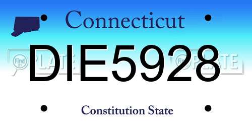 DIE5928 Connecticut License Plate