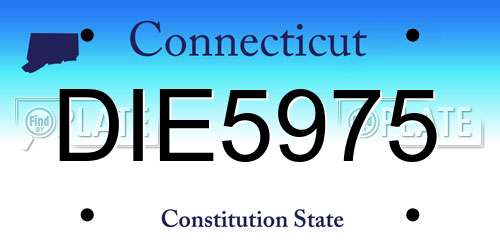 DIE5975 Connecticut License Plate
