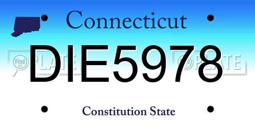 DIE5978 Connecticut License Plate
