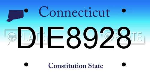 DIE8928 Connecticut License Plate