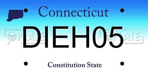 DIEH05 Connecticut License Plate