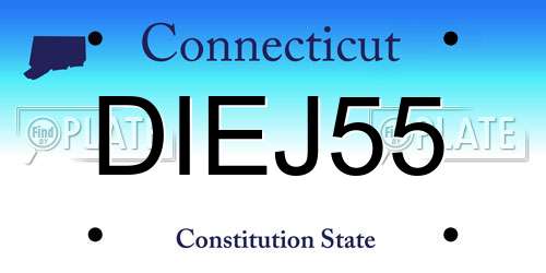 DIEJ55 Connecticut License Plate