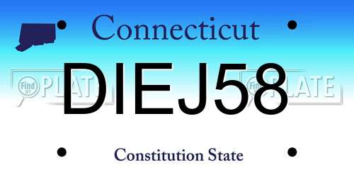 DIEJ58 Connecticut License Plate