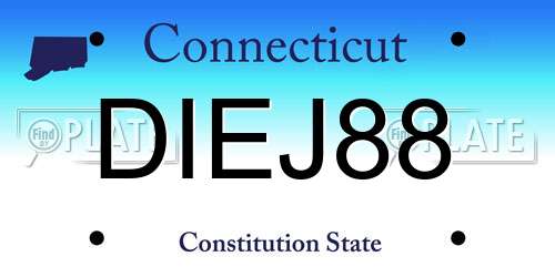 DIEJ88 Connecticut License Plate