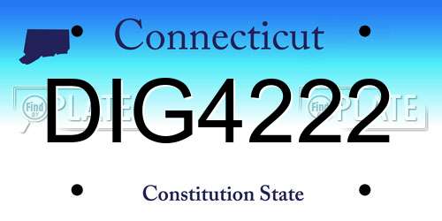 DIG4222 Connecticut License Plate