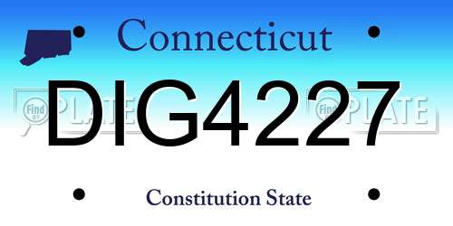 DIG4227 Connecticut License Plate