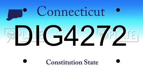 DIG4272 Connecticut License Plate