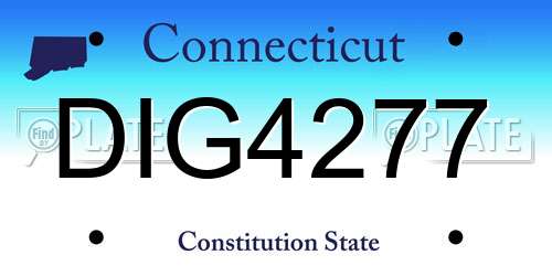 DIG4277 Connecticut License Plate