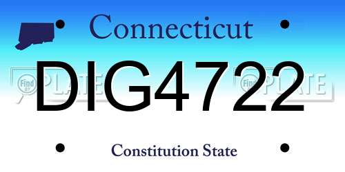 DIG4722 Connecticut License Plate