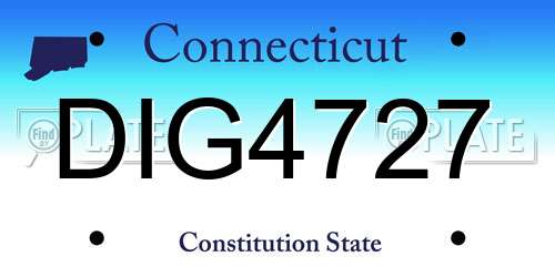 DIG4727 Connecticut License Plate