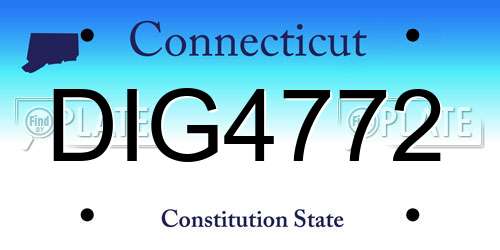 DIG4772 Connecticut License Plate