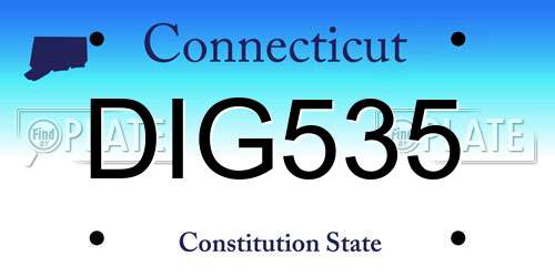 DIG535 Connecticut License Plate