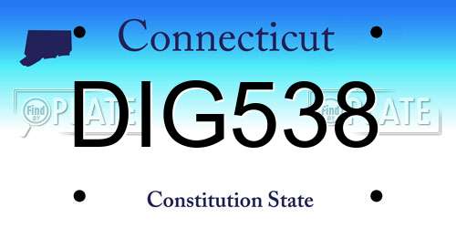 DIG538 Connecticut License Plate