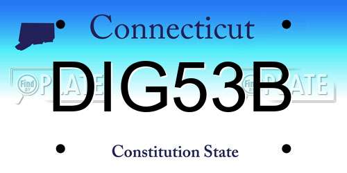 DIG53B Connecticut License Plate