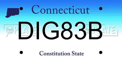 DIG83B Connecticut License Plate