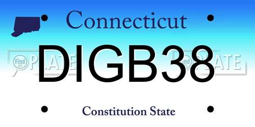 DIGB38 Connecticut License Plate