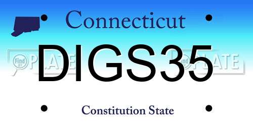 DIGS35 Connecticut License Plate