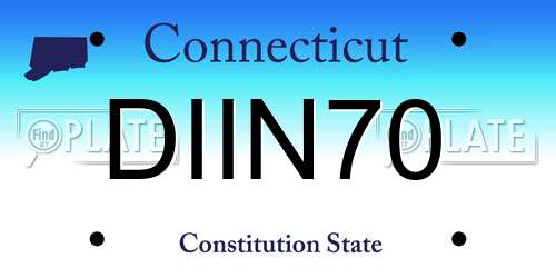 DIIN70 Connecticut License Plate