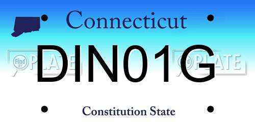 DIN01G Connecticut License Plate