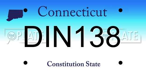 DIN138 Connecticut License Plate