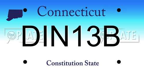 DIN13B Connecticut License Plate