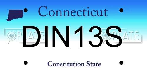 DIN13S Connecticut License Plate