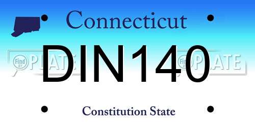 DIN140 Connecticut License Plate