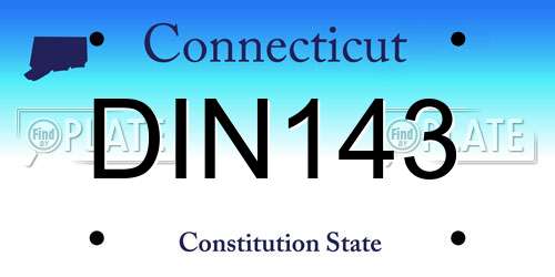 DIN143 Connecticut License Plate