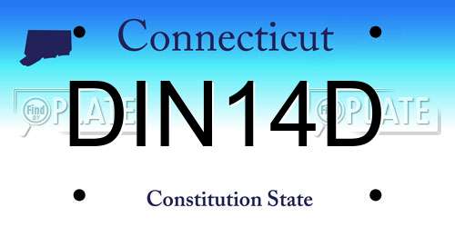 DIN14D Connecticut License Plate