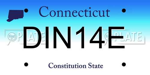 DIN14E Connecticut License Plate