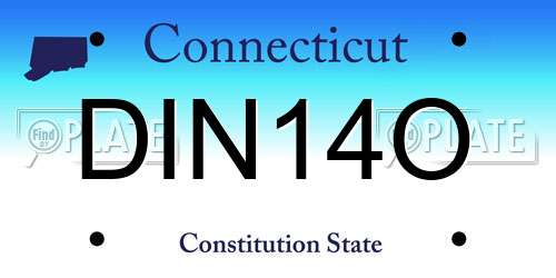 DIN14O Connecticut License Plate