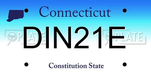 DIN21E Connecticut License Plate