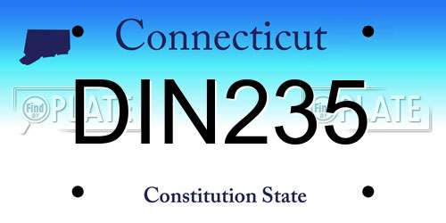 DIN235 Connecticut License Plate