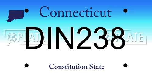 DIN238 Connecticut License Plate