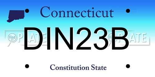 DIN23B Connecticut License Plate
