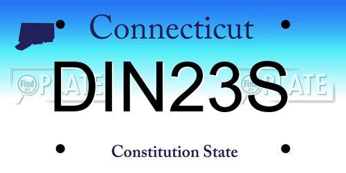 DIN23S Connecticut License Plate