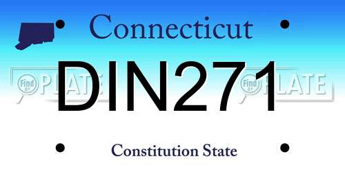 DIN271 Connecticut License Plate
