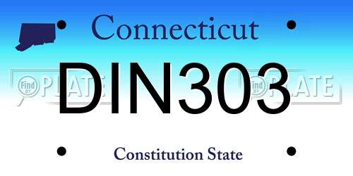 DIN303 Connecticut License Plate