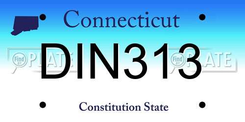 DIN313 Connecticut License Plate