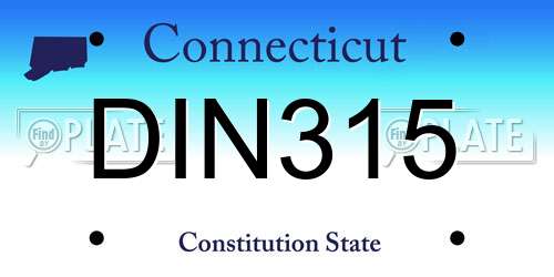 DIN315 Connecticut License Plate