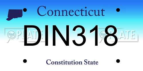 DIN318 Connecticut License Plate