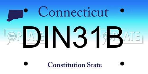 DIN31B Connecticut License Plate