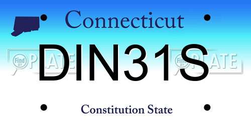 DIN31S Connecticut License Plate