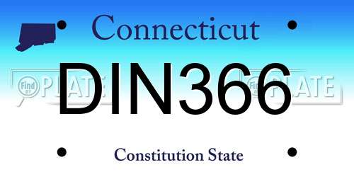 DIN366 Connecticut License Plate