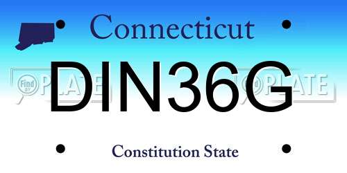 DIN36G Connecticut License Plate