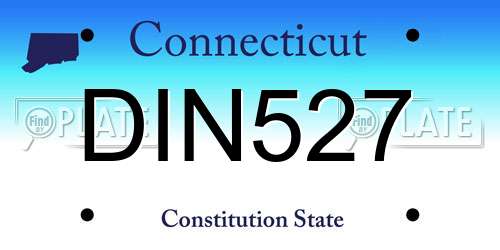 DIN527 Connecticut License Plate