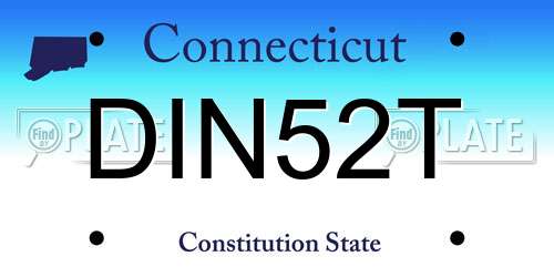 DIN52T Connecticut License Plate