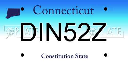 DIN52Z Connecticut License Plate