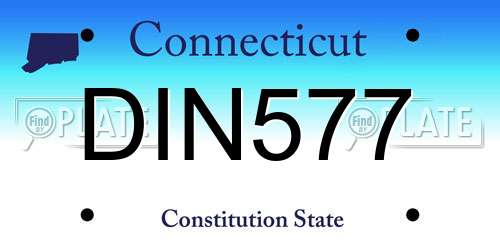DIN577 Connecticut License Plate